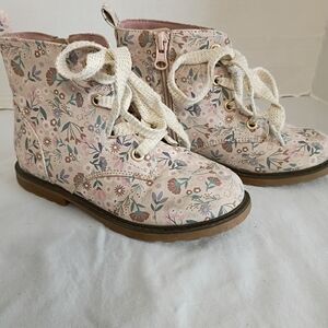 Cat & Jack Pink Floral Kids Boots 12